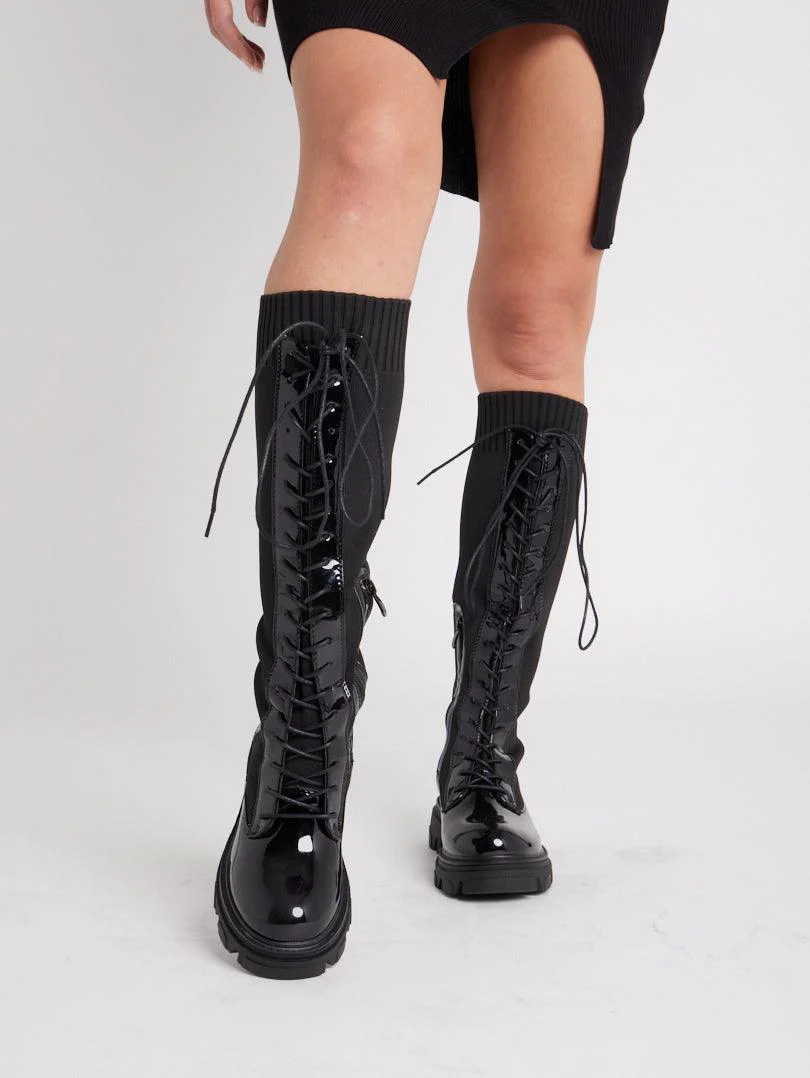 Bottes chaussettes détail vinyle - Image 3