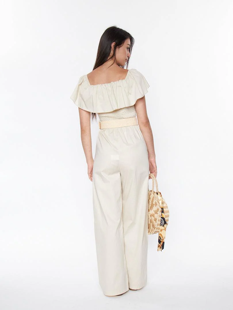 Combinaison pantalon col bardot avec ceinture - Image 12