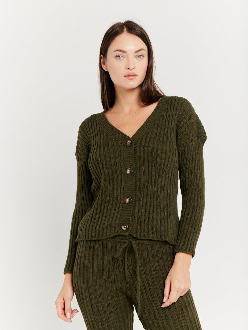 Ensemble pantalon en lainage kaki - Image 3