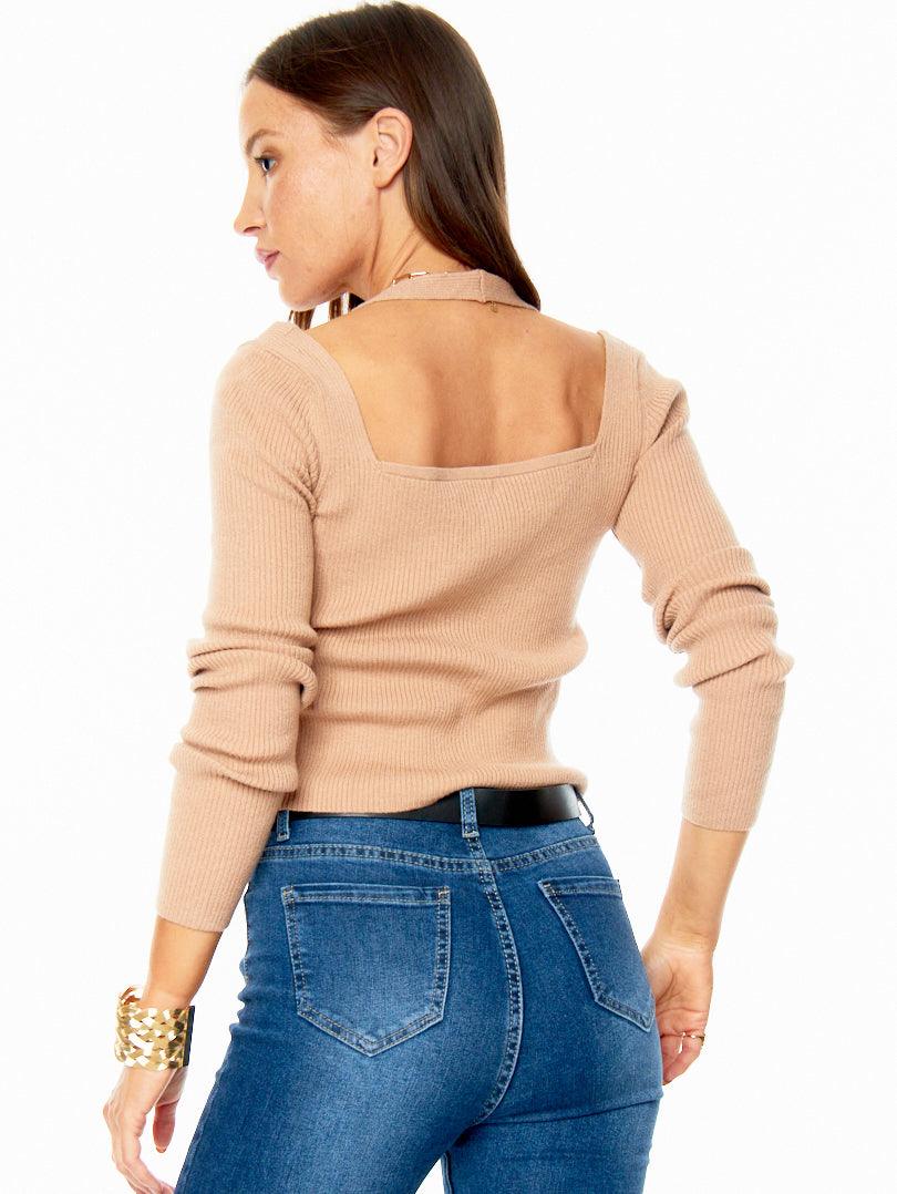 Gilet maille fine dos nu - Image 11