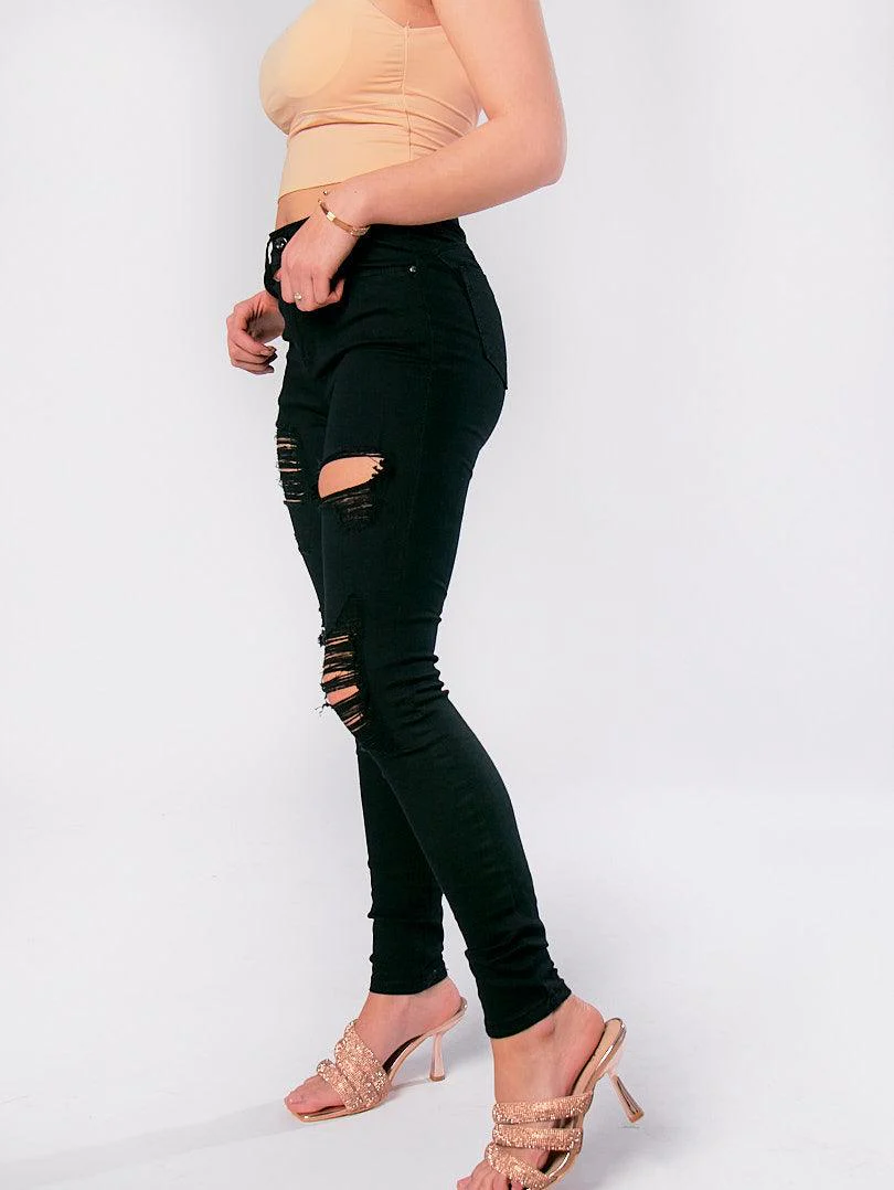 Jean skinny déchiré taille haute - Image 7