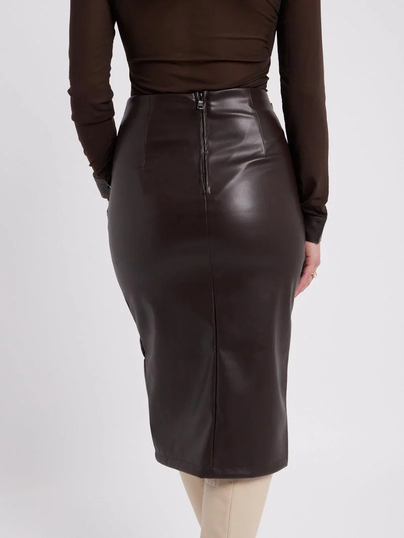 Jupe midi en simili cuir - Image 10