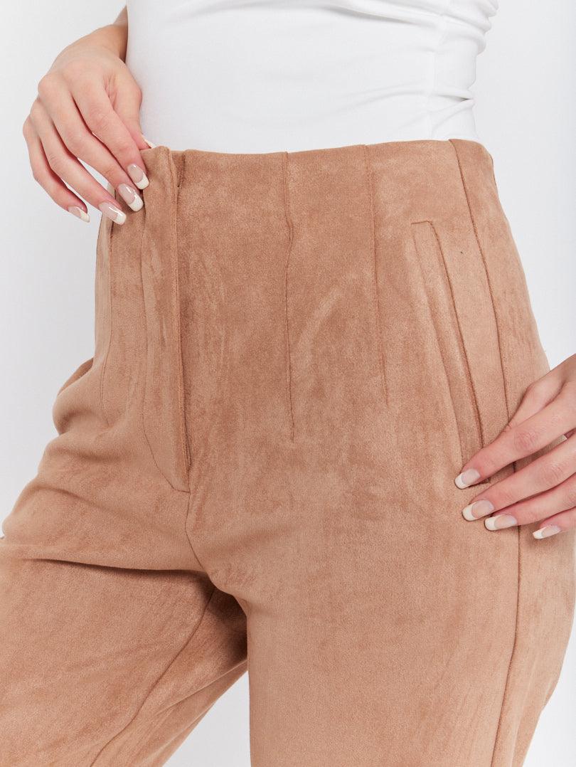 Pantalon droit effet suedine - Image 12