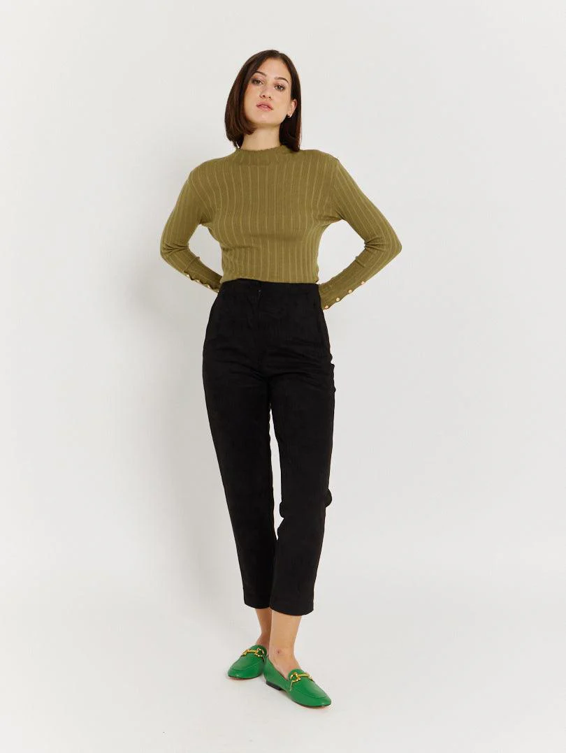 Pantalon droit effet suedine - Image 13