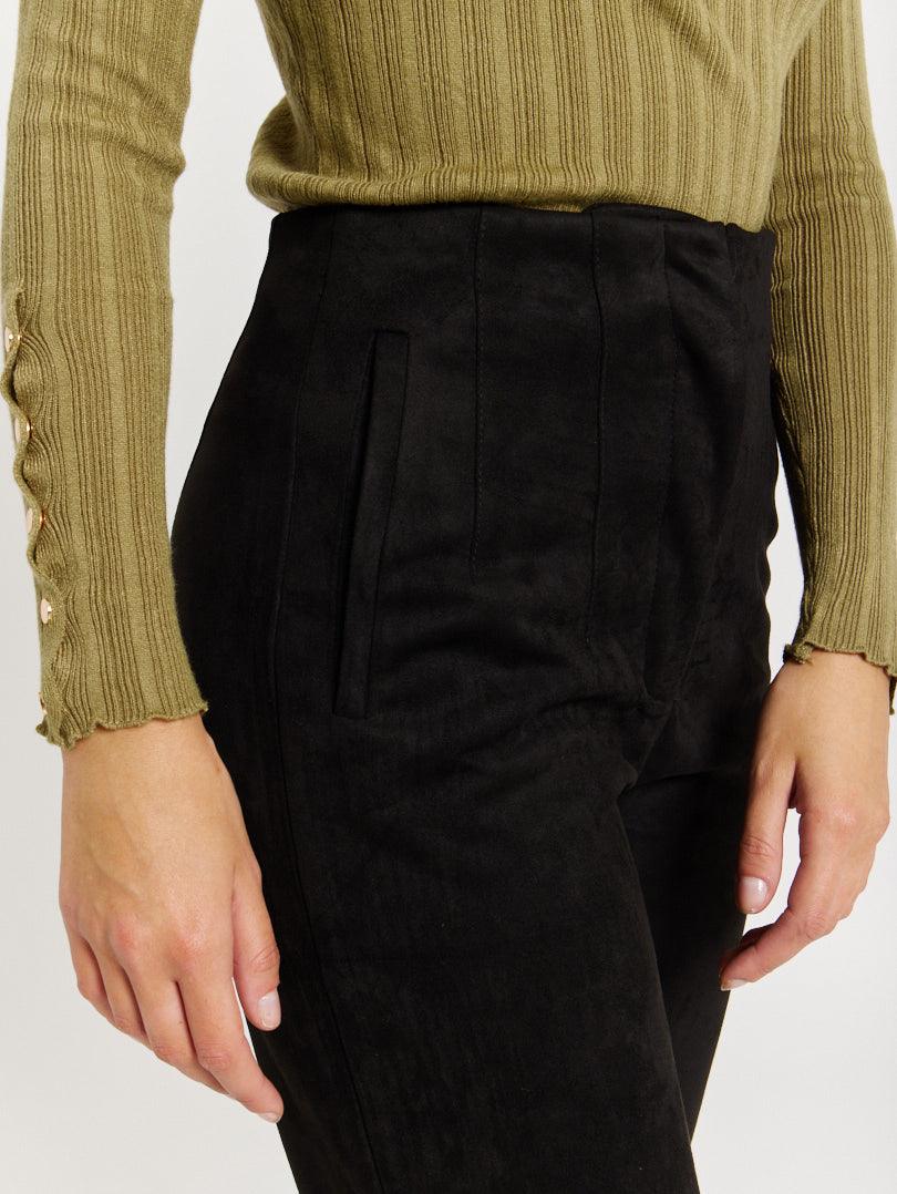 Pantalon droit effet suedine - Image 16