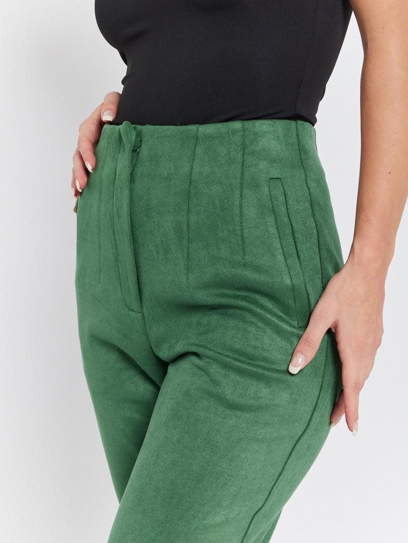 Pantalon droit effet suedine - Image 4