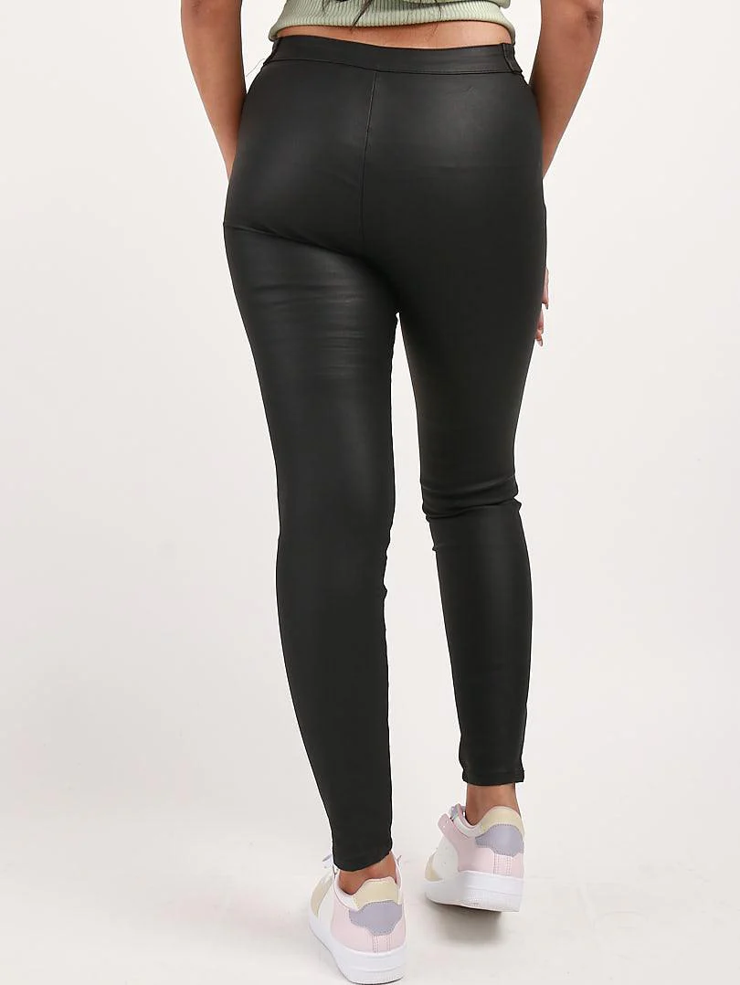 Pantalon en simili cuir bi matiere - Image 3