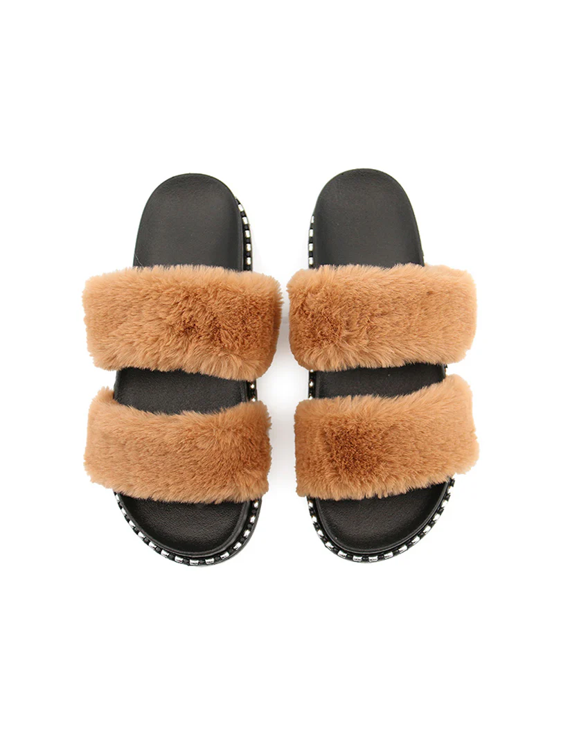 Sandale à doubles brides en fausse fourrure - Image 3