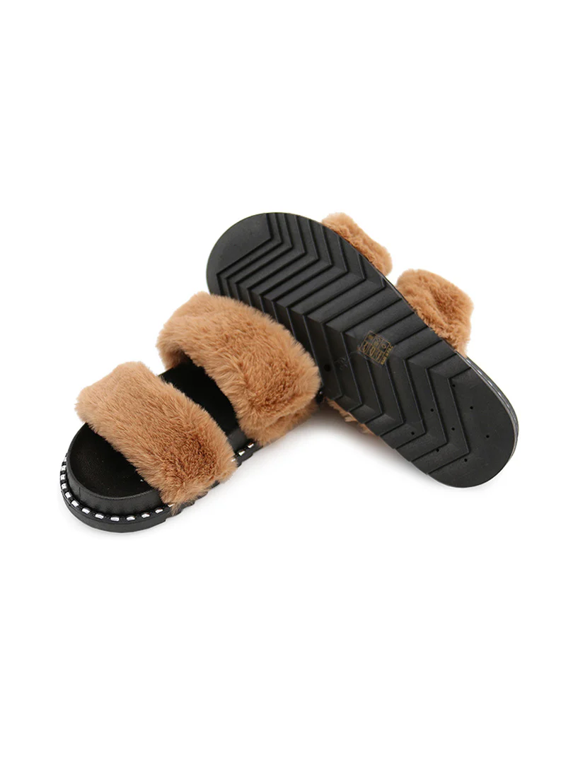 Sandale à doubles brides en fausse fourrure - Image 4