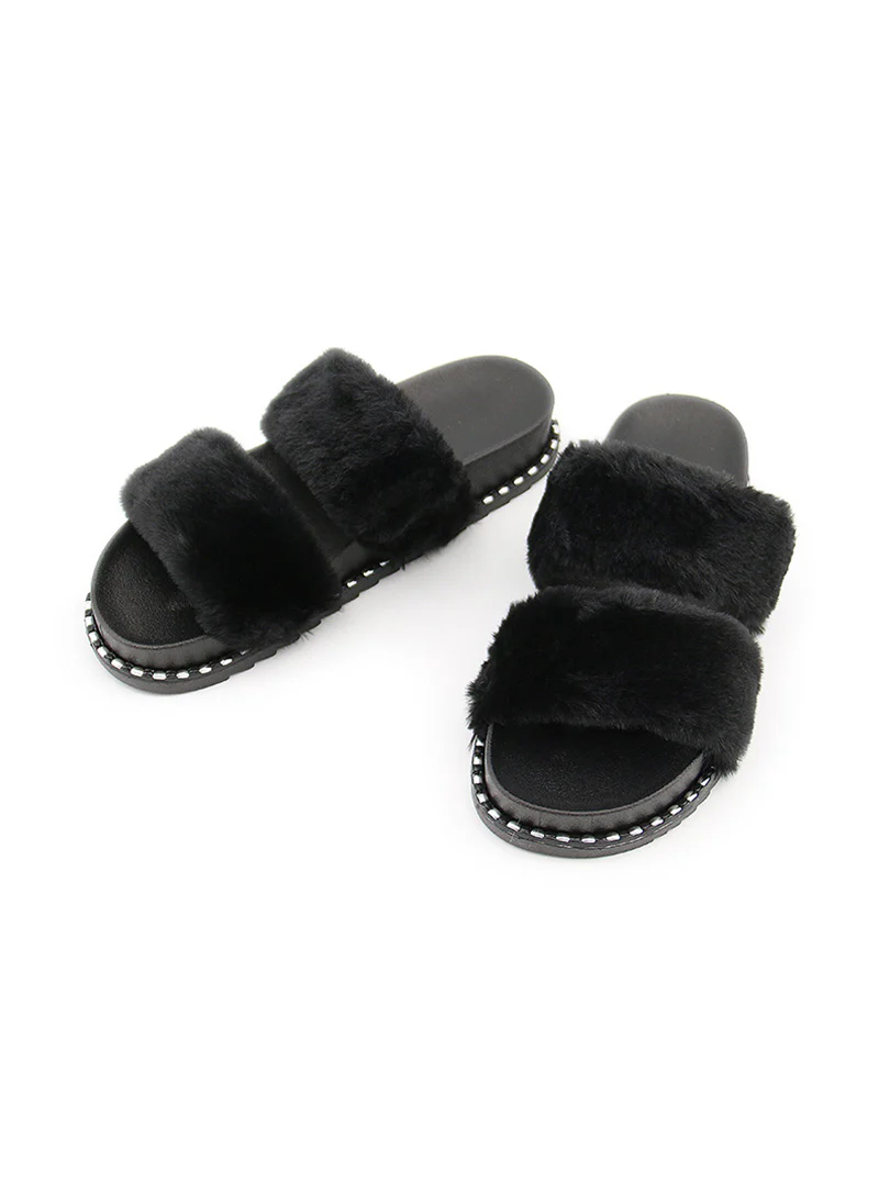 Sandale à doubles brides en fausse fourrure - Image 5