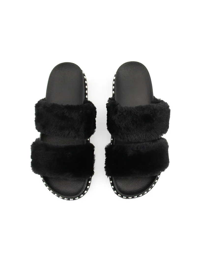 Sandale à doubles brides en fausse fourrure - Image 7