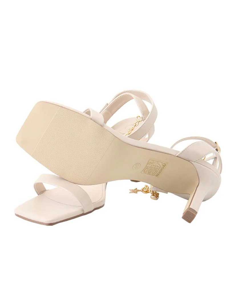 Sandale à talon avec bride ornée de bijoux - Image 4