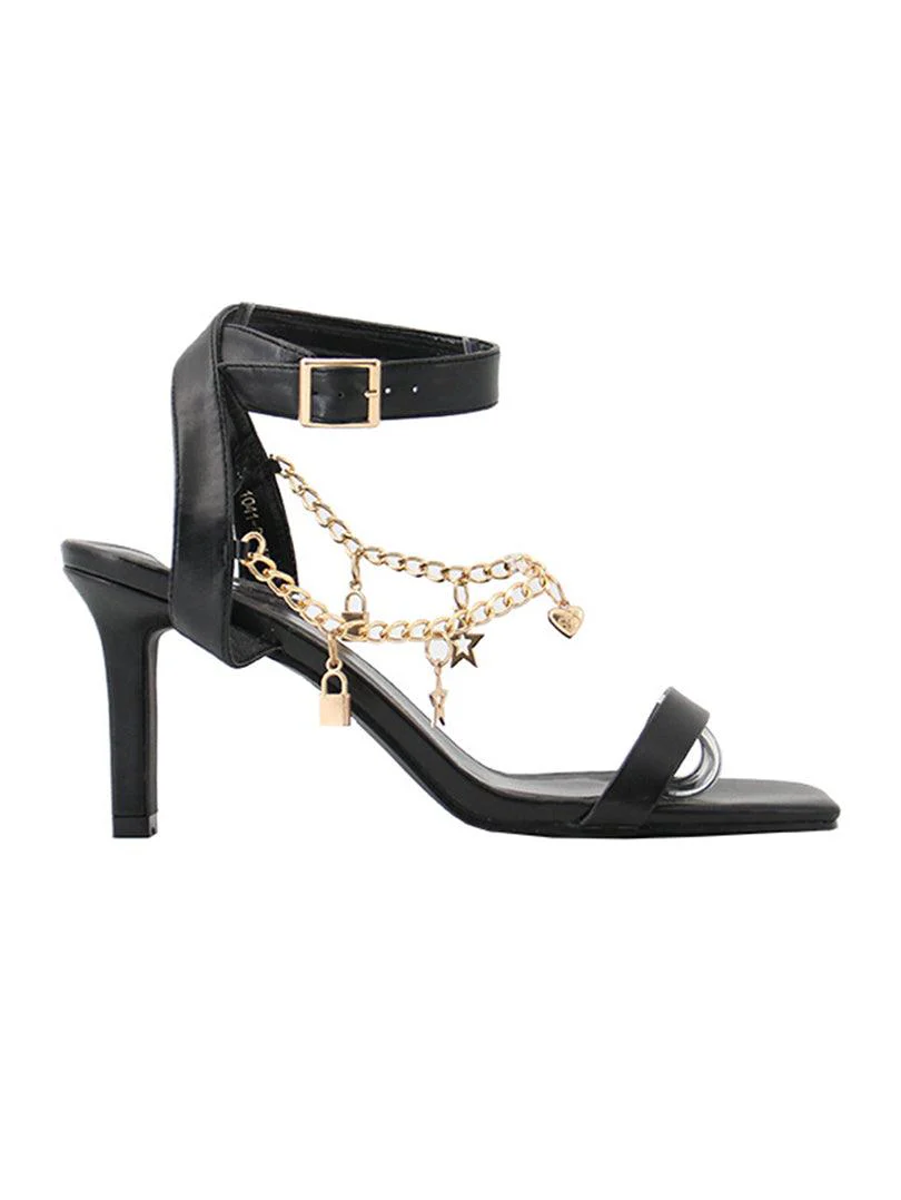 Sandale à talon avec bride ornée de bijoux - Image 7