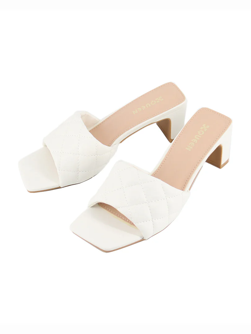 Sandale à talon matelassé bout carré - Image 5