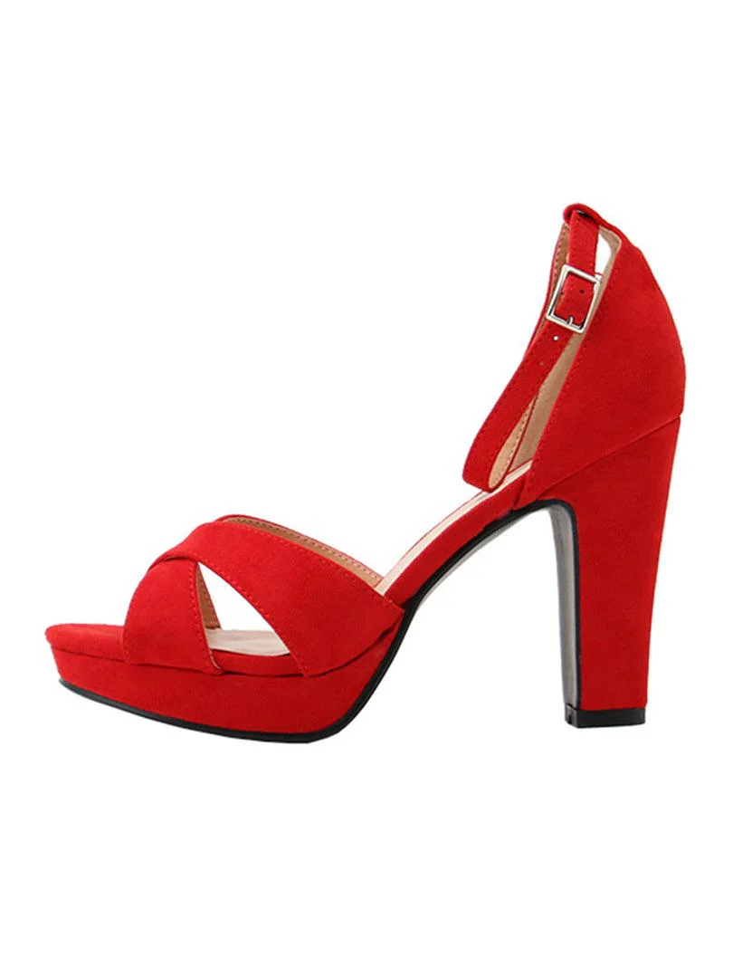 Sandale en simili daim à talon - Image 6