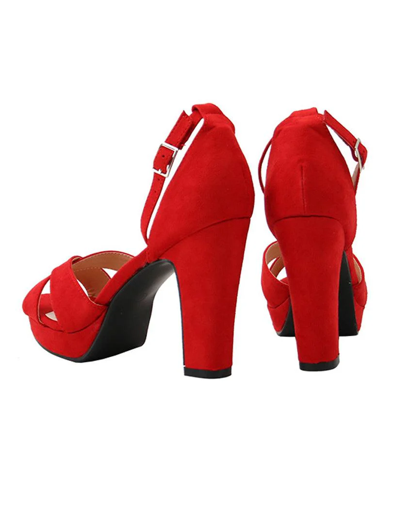 Sandale en simili daim à talon - Image 7