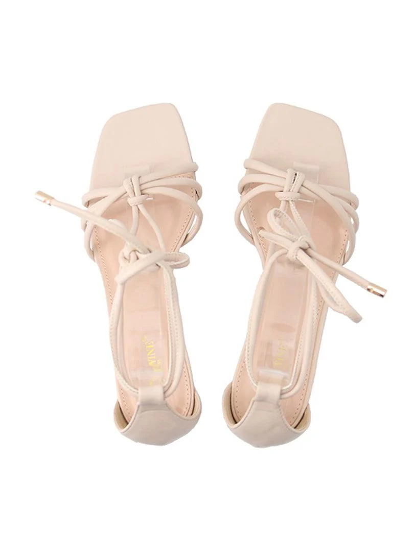 Sandale noire à lacet en simili cuir - Image 7