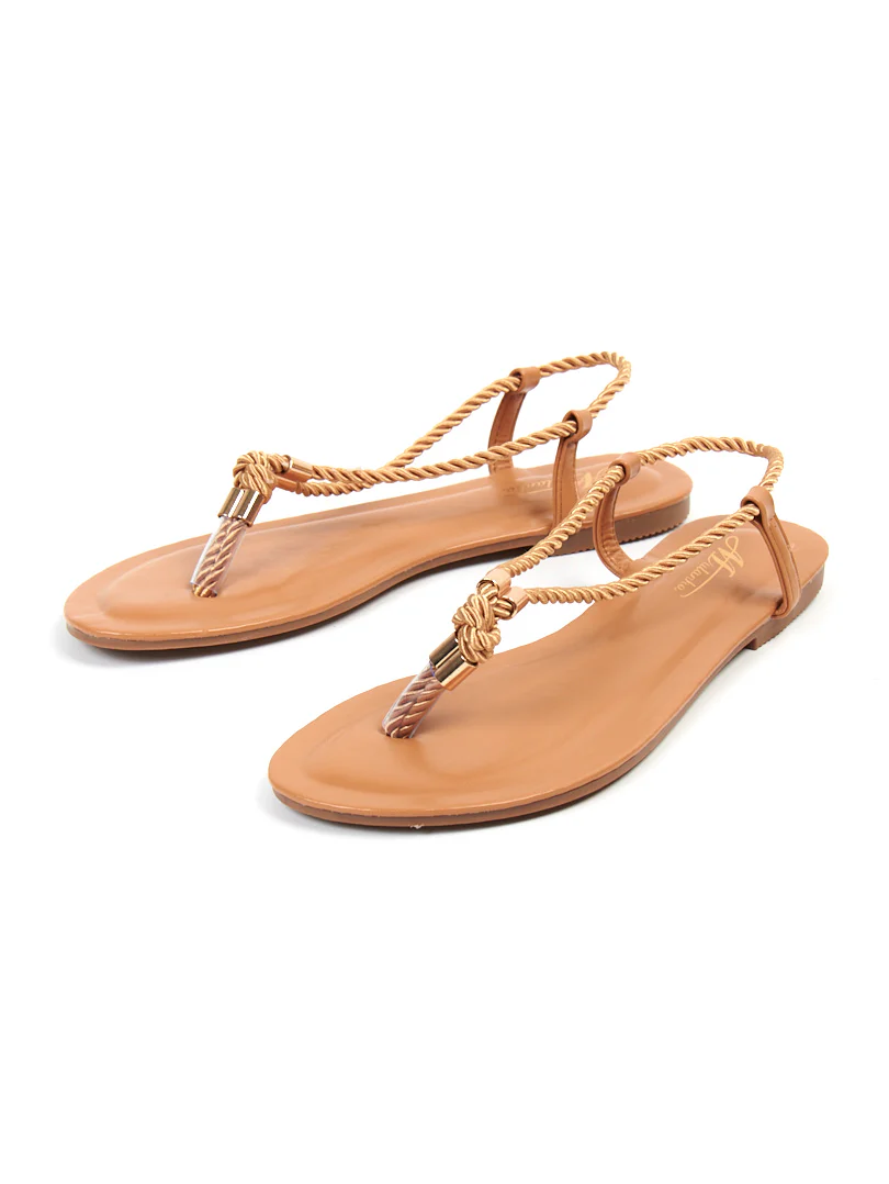 Sandales plates entre doigt attaches cordes - Image 3