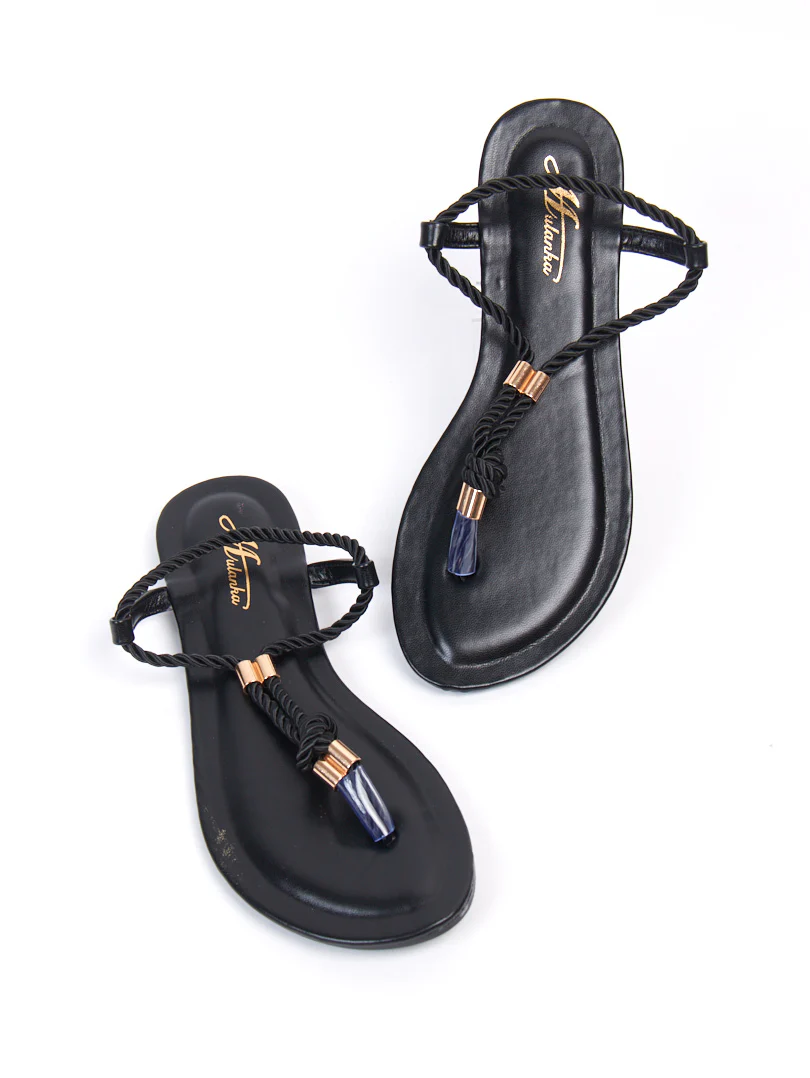 Sandales plates entre doigt attaches cordes - Image 6