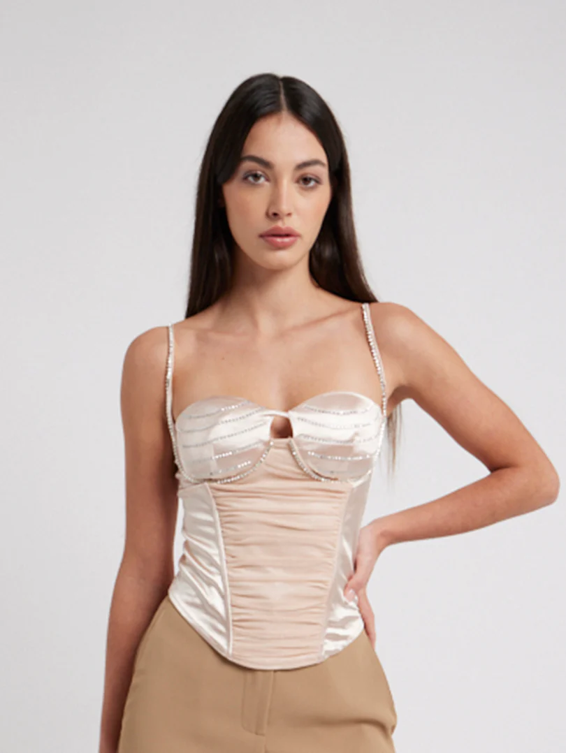 Top corset à bretelles en strass - Image 11
