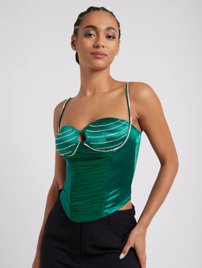 Top corset à bretelles en strass - Image 12