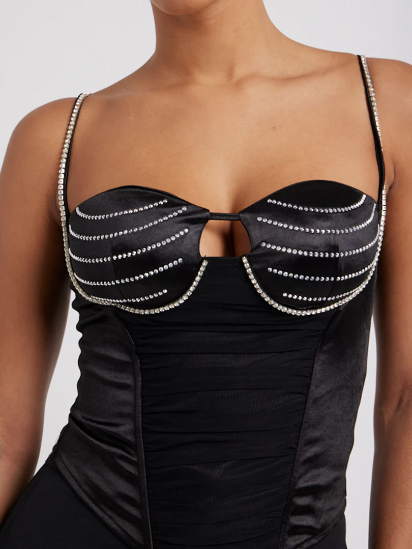 Top corset à bretelles en strass - Image 6