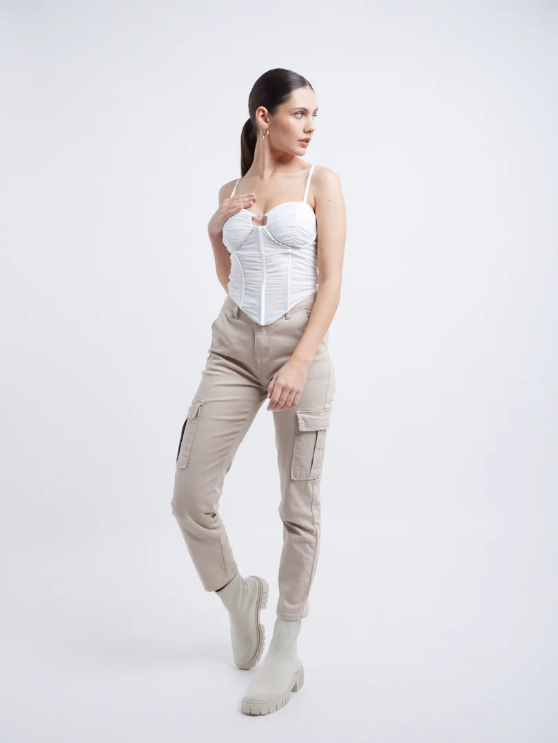 Top corset avec finition froncée - Image 6
