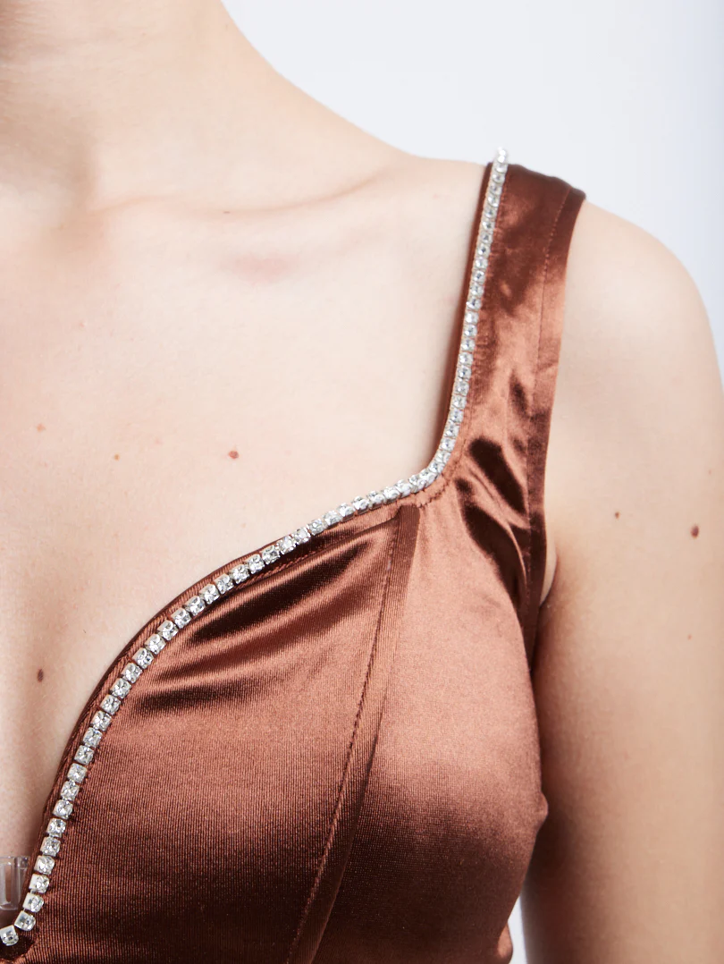 Top corset en satin et strass - Image 3