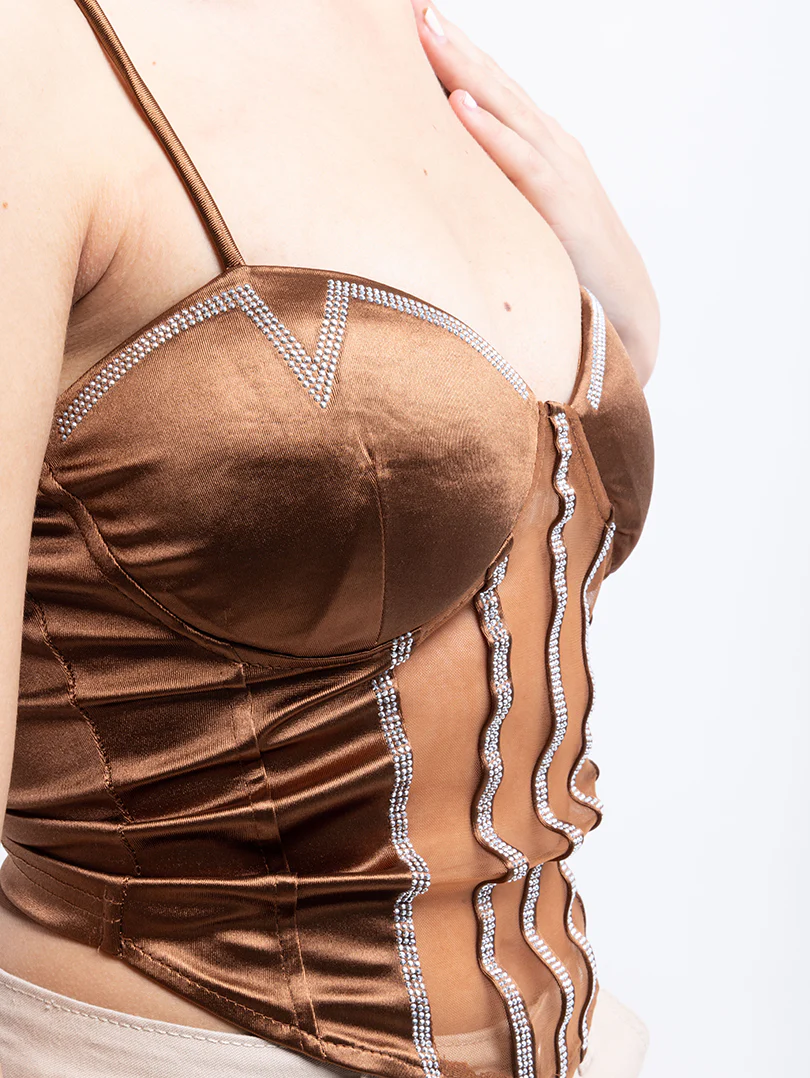 Top corset finition strass brettelles fines - Image 15