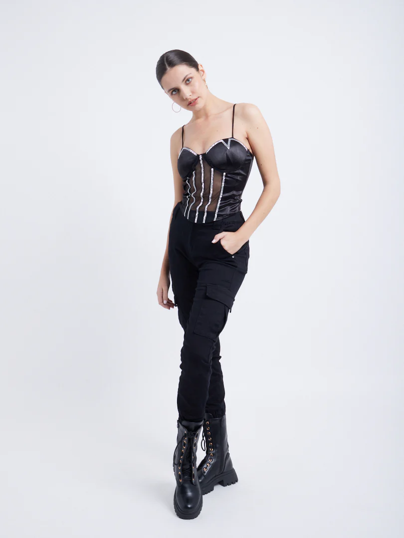 Top corset finition strass brettelles fines - Image 7